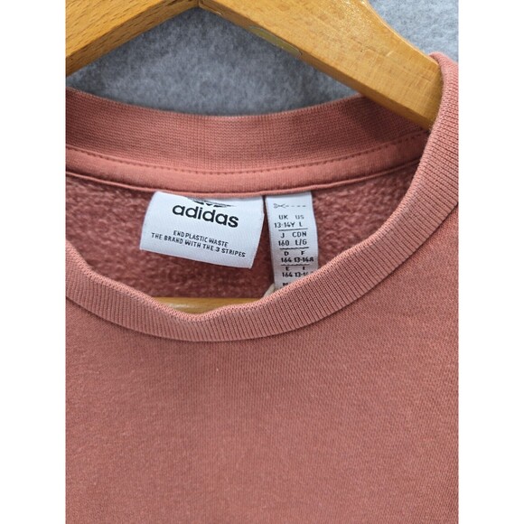 Adidas Kids Clay Color Brown Crew Neck Lightweight Sweater Sz Large 13-14 YO - Picture 4 of 5